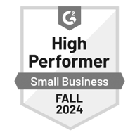 Gravity Software G2 Fall 2024 High Performer Small Business Badge