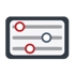 Dimension settings icon representing detailed budget planning by department, location, cost center or business unit