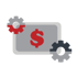 Dollar sign with gears representing flexible inventory pricing