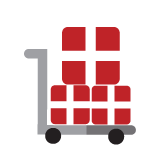 Different-sized inventory packages representing flexible units of measure