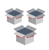 Open boxes representing real-time inventory availability