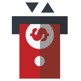 Gravity core financials icon with money symbol integrated into system, representing accounting and financial management
