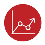 Upward trend chart icon representing growth and scalability with nonprofit accounting software