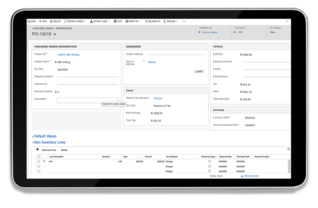 Gravity-Software-Purchase-Order