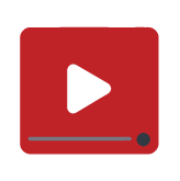 Red video player icon representing multi-entity accounting across media companies, productions, and business units.