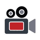 Video camera icon representing television, broadcasting, and media production